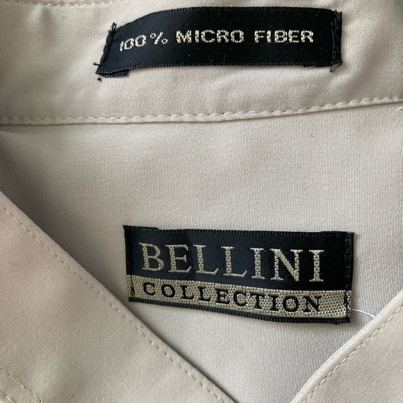 Bellini Collection Men’s Size XL Beige Long Sleeve Button Front Shirt Microfiber - Picture 7 of 7